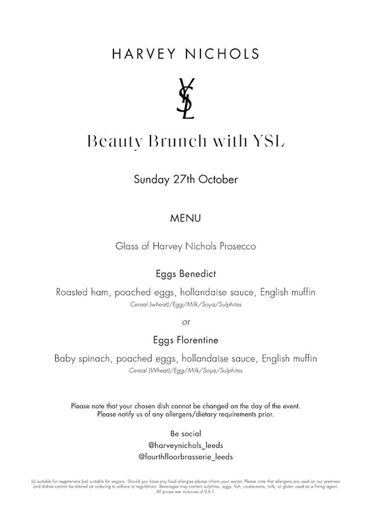 Beauty Brunch with YSL - FREE Goody Bag w/ every Ticket Purchase from YSL Included