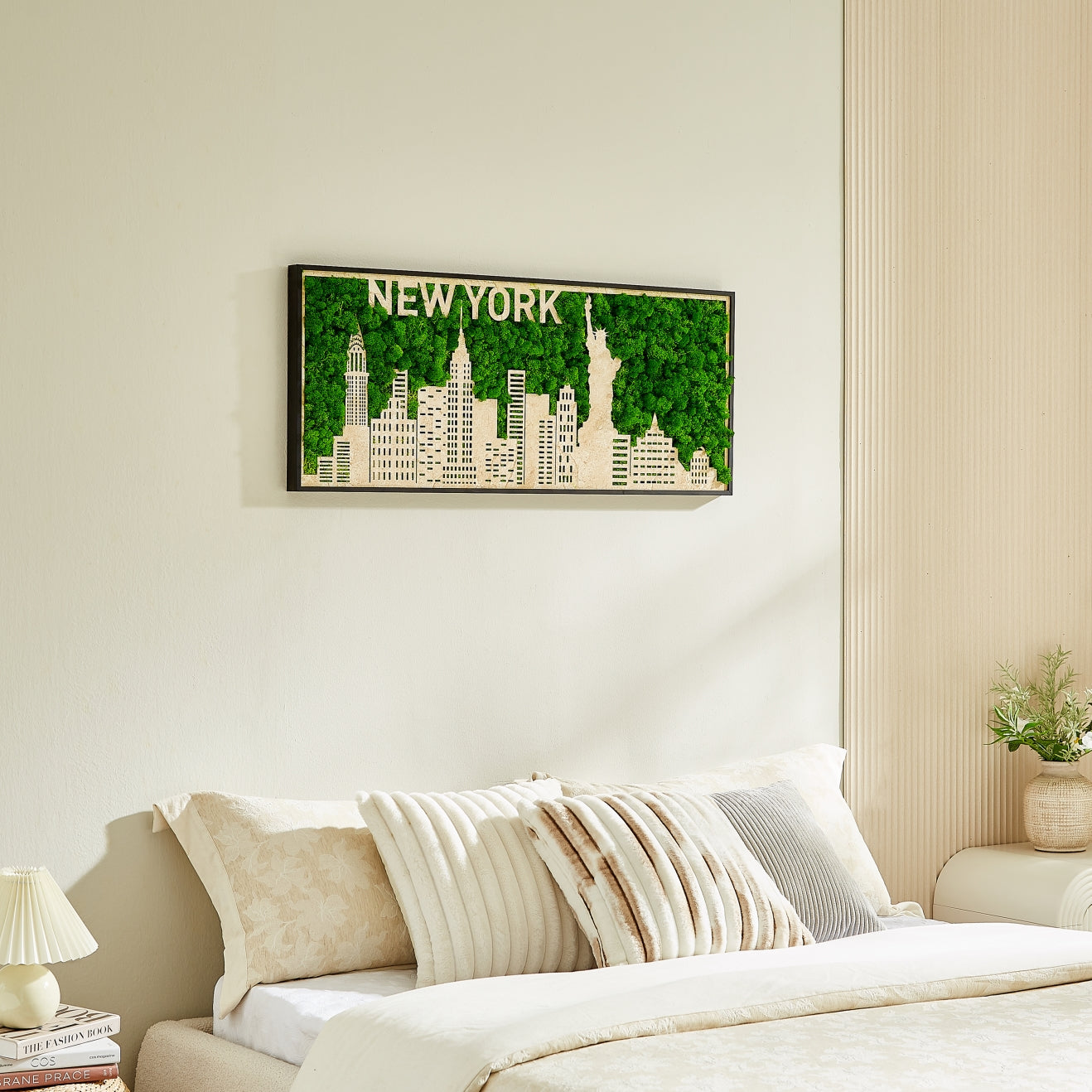 New York 3-D Moss City Silhouette Metal Wall Art