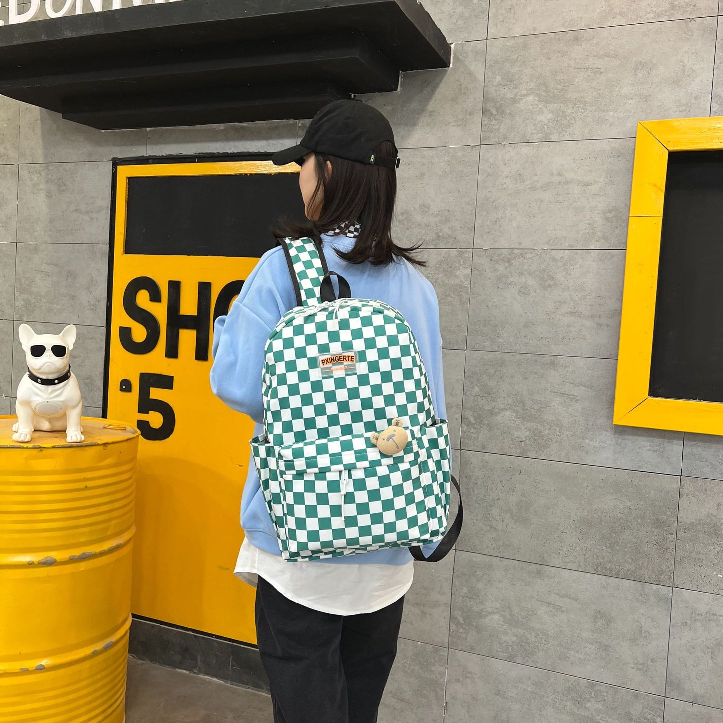 Checkerboard Schoolbag